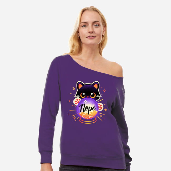 Cat Crystal Ball-Womens-Off Shoulder-Sweatshirt-NemiMakeit