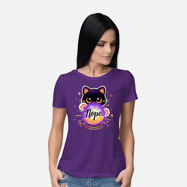 Cat Crystal Ball-Womens-Basic-Tee-NemiMakeit