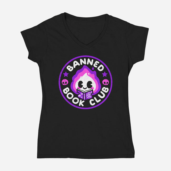 Banned Book Club-Womens-V-Neck-Tee-NemiMakeit