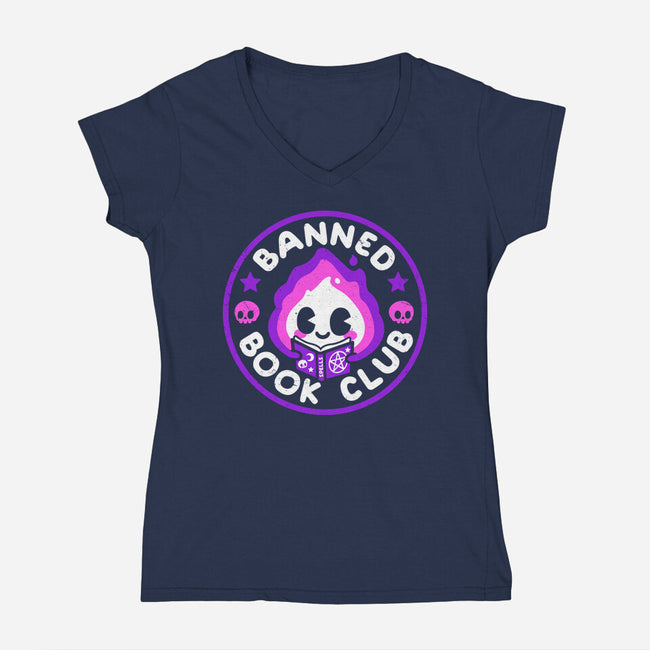 Banned Book Club-Womens-V-Neck-Tee-NemiMakeit