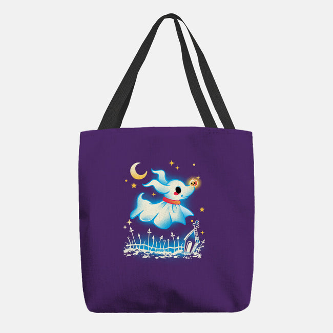 Dog Ghost-None-Basic Tote-Bag-NemiMakeit