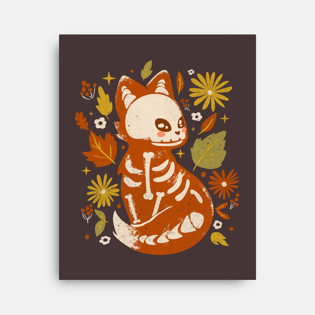 Fox Skeleton-None-Stretched-Canvas-IKILO