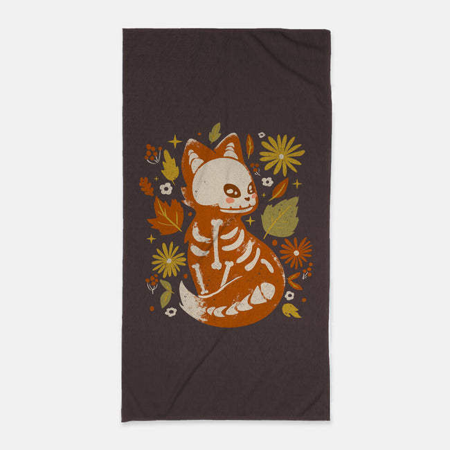 Fox Skeleton-None-Beach-Towel-IKILO
