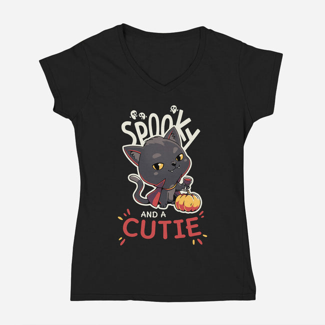 Spooky Cutie-Womens-V-Neck-Tee-Geekydog