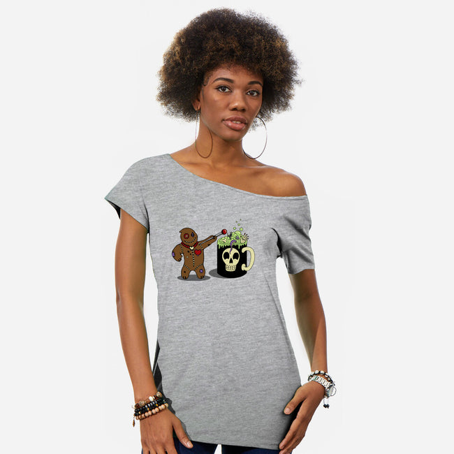 Voodoo Brew-Womens-Off Shoulder-Tee-SteveOramA