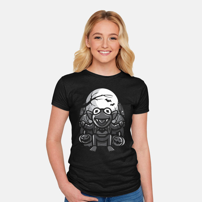 Happy Frogoween-Womens-Fitted-Tee-jrberger