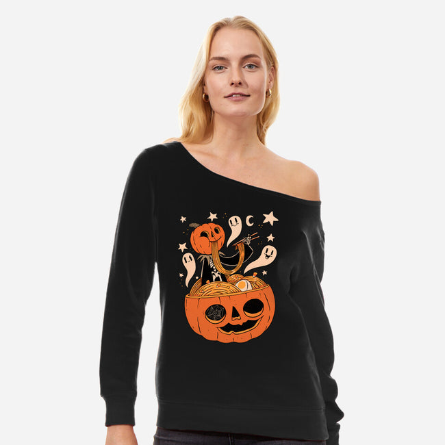 Spooky Ramen-Womens-Off Shoulder-Sweatshirt-ppmid