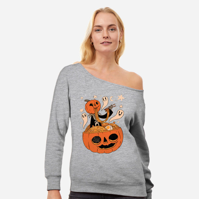 Spooky Ramen-Womens-Off Shoulder-Sweatshirt-ppmid