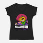 Time For Halloween-Womens-V-Neck-Tee-spoilerinc