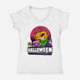 Time For Halloween-Womens-V-Neck-Tee-spoilerinc