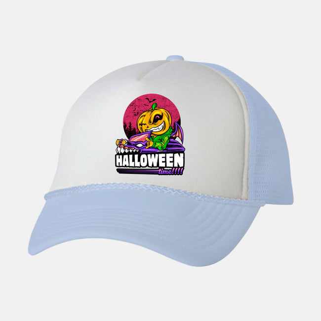 Time For Halloween-Unisex-Trucker-Hat-spoilerinc