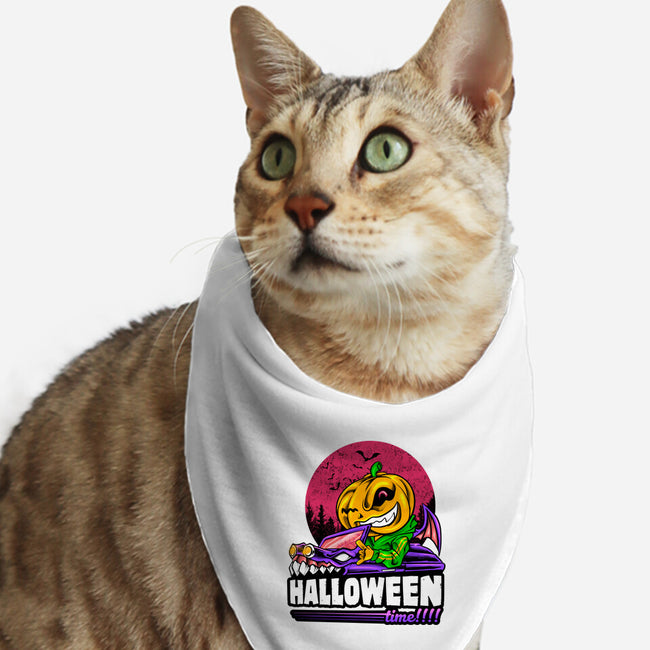 Time For Halloween-Cat-Bandana-Pet Collar-spoilerinc