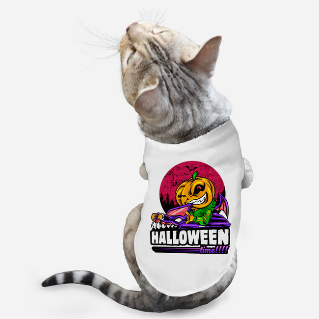 Time For Halloween-Cat-Basic-Pet Tank-spoilerinc