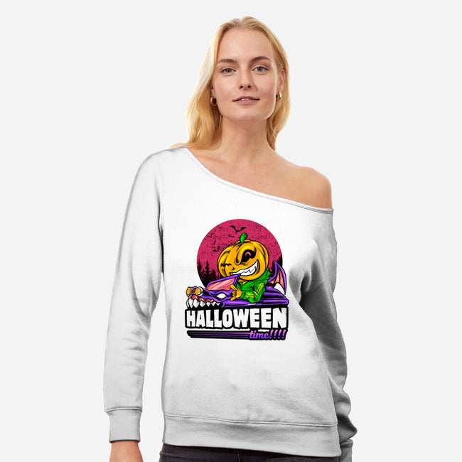 Time For Halloween-Womens-Off Shoulder-Sweatshirt-spoilerinc