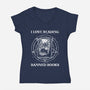 Evil Reader-Womens-V-Neck-Tee-retrodivision