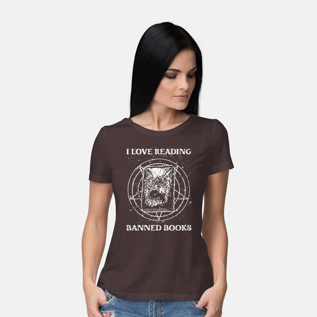 Evil Reader-Womens-Basic-Tee-retrodivision