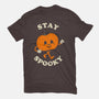 Stay Spooky Pumpkin-Womens-Basic-Tee-zachterrelldraws