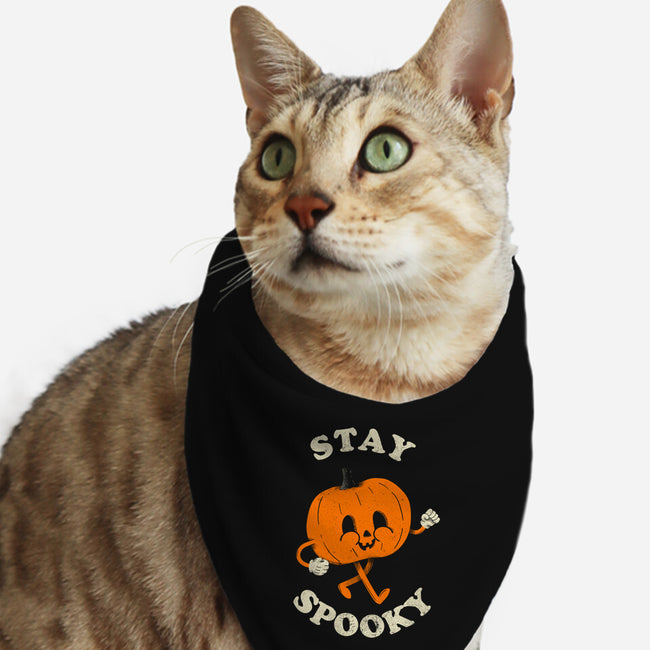 Stay Spooky Pumpkin-Cat-Bandana-Pet Collar-zachterrelldraws