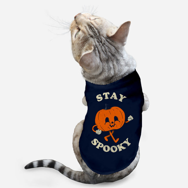 Stay Spooky Pumpkin-Cat-Basic-Pet Tank-zachterrelldraws