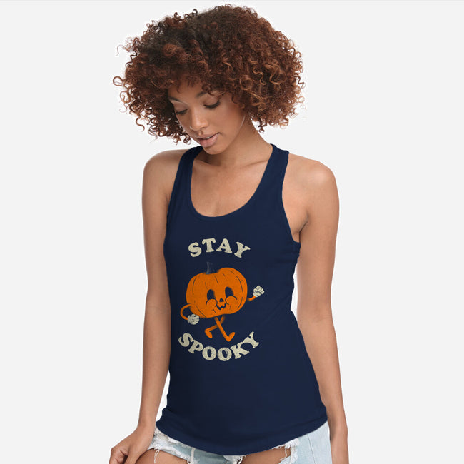 Stay Spooky Pumpkin-Womens-Racerback-Tank-zachterrelldraws