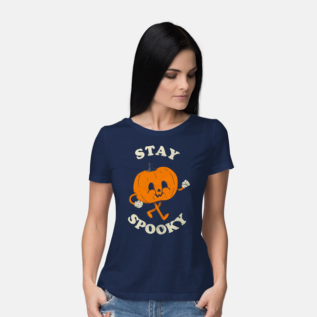 Stay Spooky Pumpkin-Womens-Basic-Tee-zachterrelldraws
