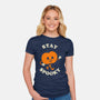 Stay Spooky Pumpkin-Womens-Fitted-Tee-zachterrelldraws