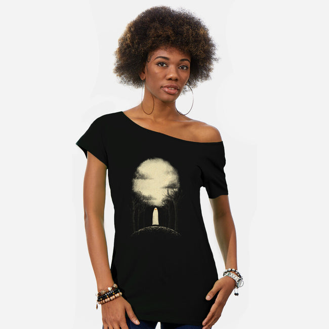 The Ghost-Womens-Off Shoulder-Tee-zachterrelldraws