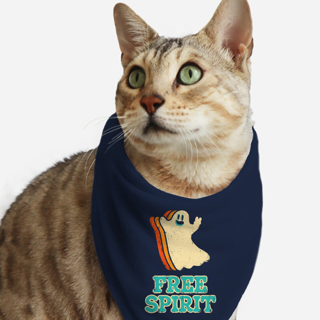 Retro Free Spirit-Cat-Bandana-Pet Collar-zachterrelldraws