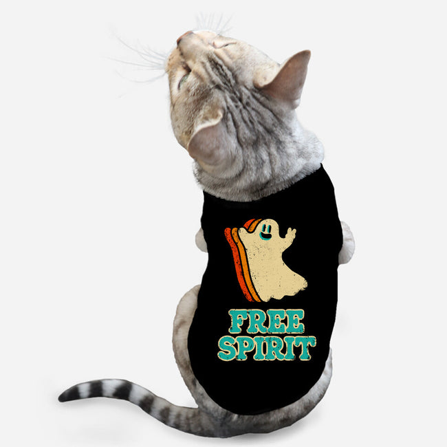 Retro Free Spirit-Cat-Basic-Pet Tank-zachterrelldraws