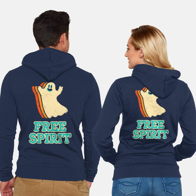 Retro Free Spirit-Unisex-Zip-Up-Sweatshirt-zachterrelldraws