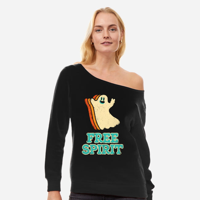 Retro Free Spirit-Womens-Off Shoulder-Sweatshirt-zachterrelldraws