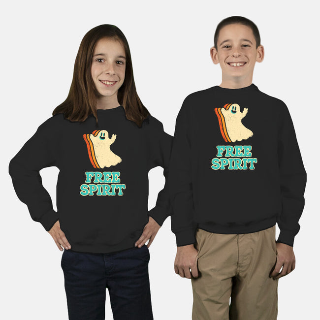 Retro Free Spirit-Youth-Crew Neck-Sweatshirt-zachterrelldraws