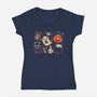 Halloween Things-Womens-V-Neck-Tee-xMorfina