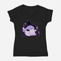 Rain Frog Wizard-Womens-V-Neck-Tee-xMorfina