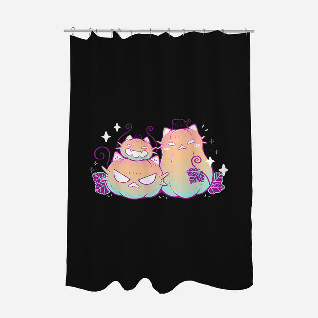 Halloween Pumpkin Cats-None-Polyester-Shower Curtain-xMorfina