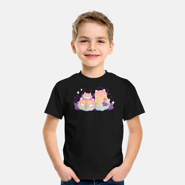 Halloween Pumpkin Cats-Youth-Basic-Tee-xMorfina