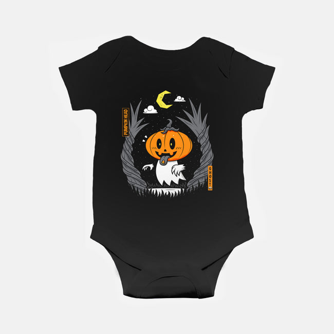 Pumpkin Head Ghost-Baby-Basic-Onesie-krisren28