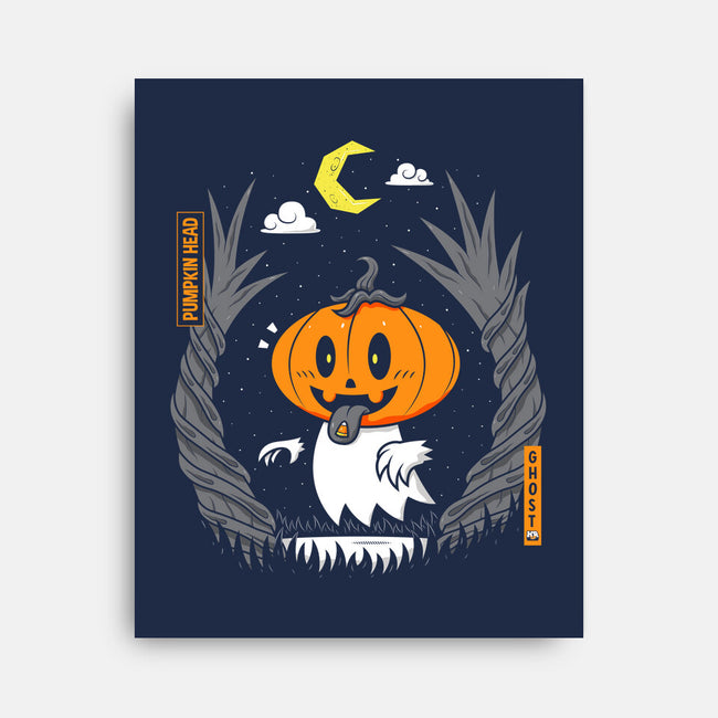 Pumpkin Head Ghost-None-Stretched-Canvas-krisren28