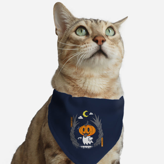 Pumpkin Head Ghost-Cat-Adjustable-Pet Collar-krisren28