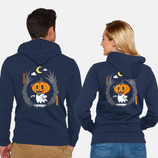 Pumpkin Head Ghost-Unisex-Zip-Up-Sweatshirt-krisren28