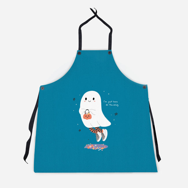 Candy Ghost-Unisex-Kitchen-Apron-Paola Locks