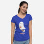 Candy Ghost-Womens-V-Neck-Tee-Paola Locks