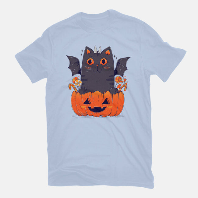 Spooky Cat-Womens-Fitted-Tee-GODZILLARGE