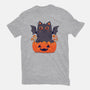 Spooky Cat-Womens-Fitted-Tee-GODZILLARGE