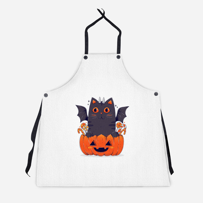 Spooky Cat-Unisex-Kitchen-Apron-GODZILLARGE