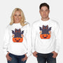 Spooky Cat-Unisex-Crew Neck-Sweatshirt-GODZILLARGE