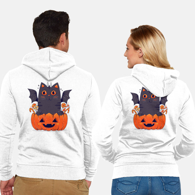 Spooky Cat-Unisex-Zip-Up-Sweatshirt-GODZILLARGE