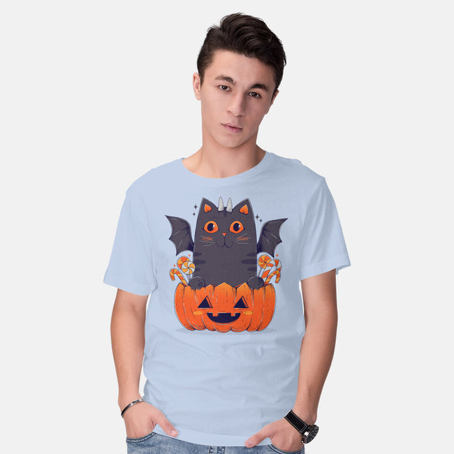 Spooky Cat-Mens-Basic-Tee-GODZILLARGE