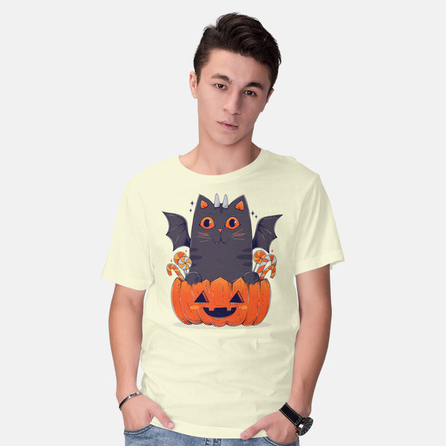 Spooky Cat-Mens-Basic-Tee-GODZILLARGE