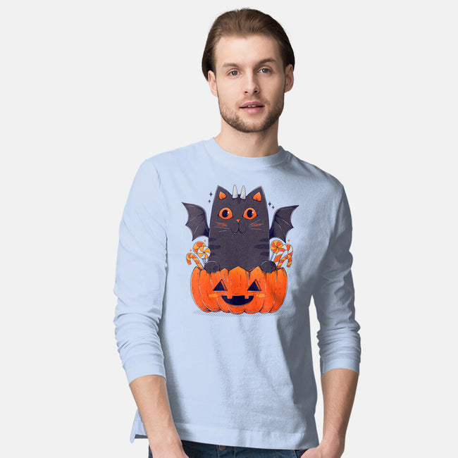 Spooky Cat-Mens-Long Sleeved-Tee-GODZILLARGE